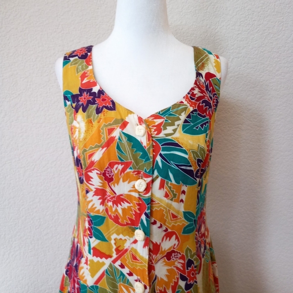 Marnie West vintage 90s floral button down midi dress - Picture 2 of 6